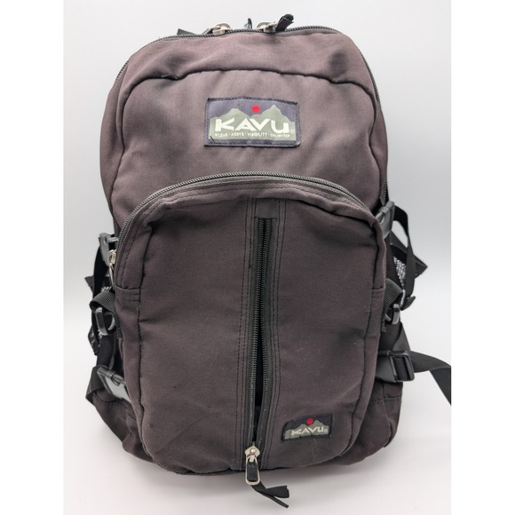 Kavu Other - KAVU Canvas Backpack Dark Brown Outdoor Daypack Multi Pocket Repair Needed